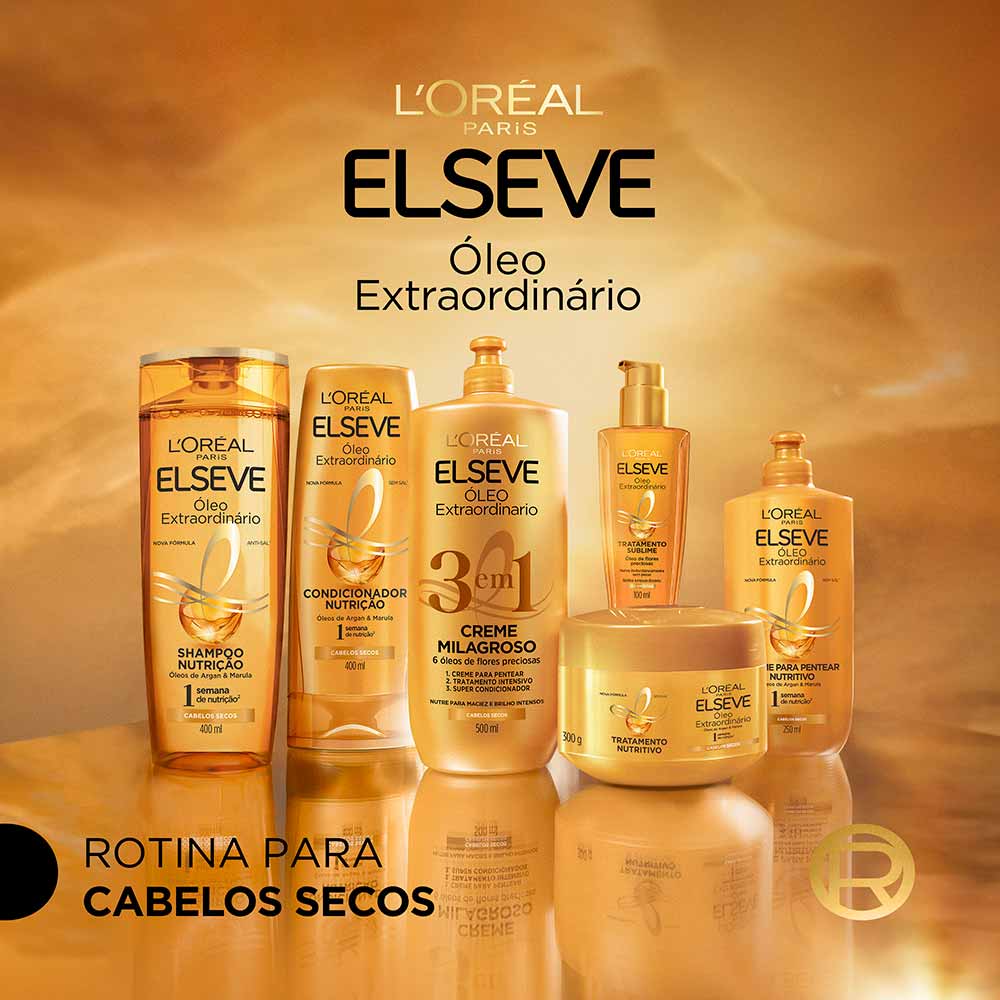 Miniatura Elseve Creme Milagroso 3 em 1 Elseve Óleo Extraordinário 500ml