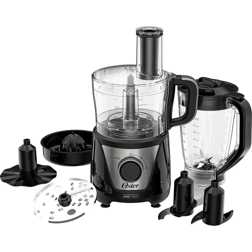 Miniatura Multiprocessador De Alimentos Black 7 Em 1 Oster 110V