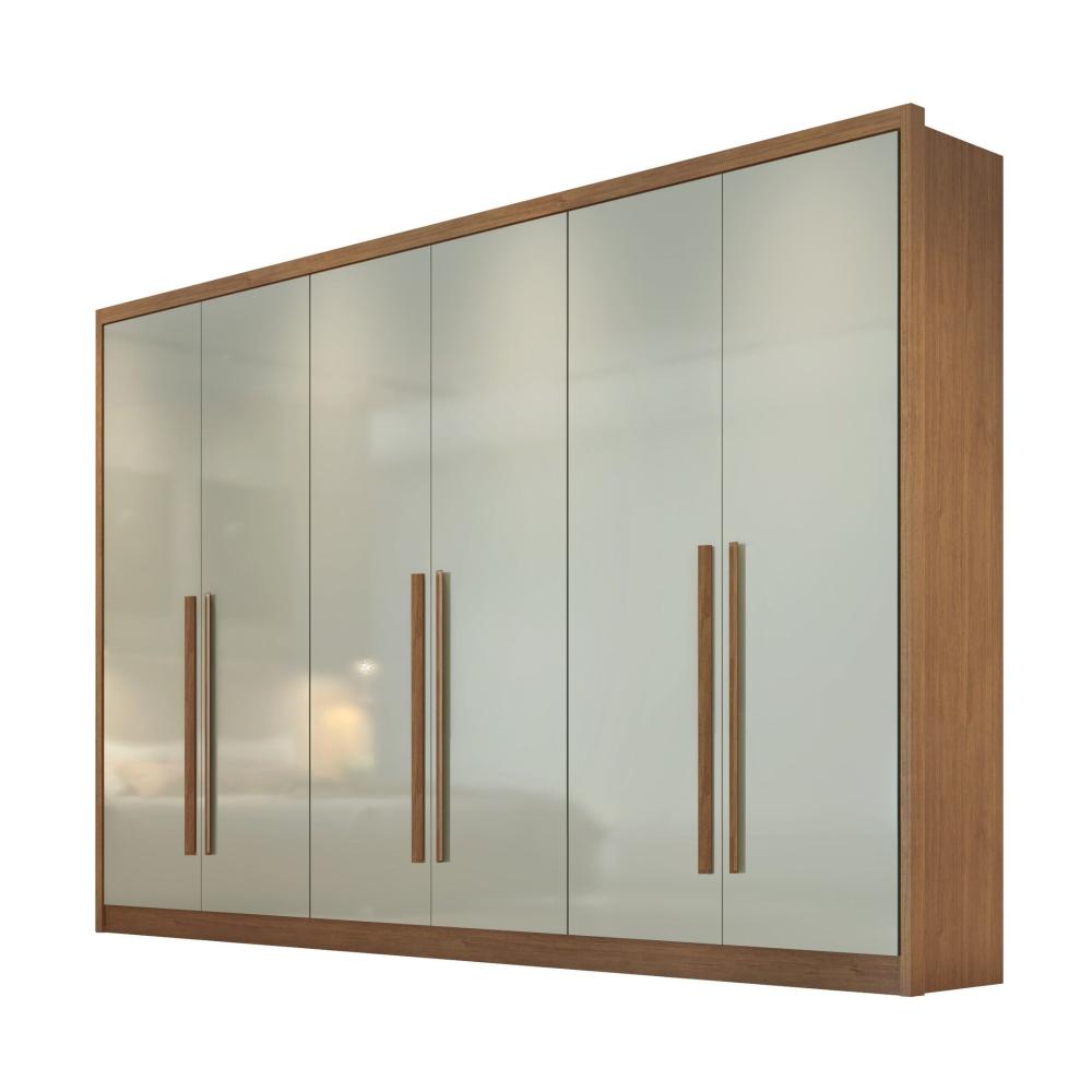 Miniatura Guarda Roupa Casal MDF 6portas 6gavetas Reno Guarda Roupa 6 Portas 6 Gavetas Reno Novo Horizonte Cumaru Fendi