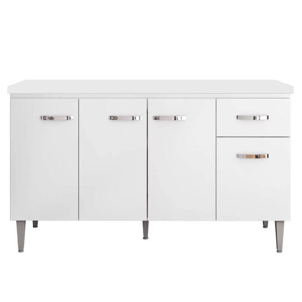 Miniatura Balcão Pia Gabriela 150cm Branco Com Tampo Mdp - Ajl Móveis Branco