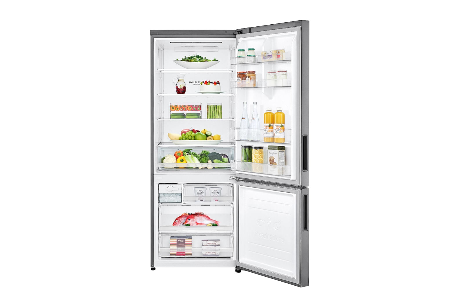 Geladeira Smart LG Frost Free Inverter 451L Inverse cor Inox Look (GC-B569NLL)