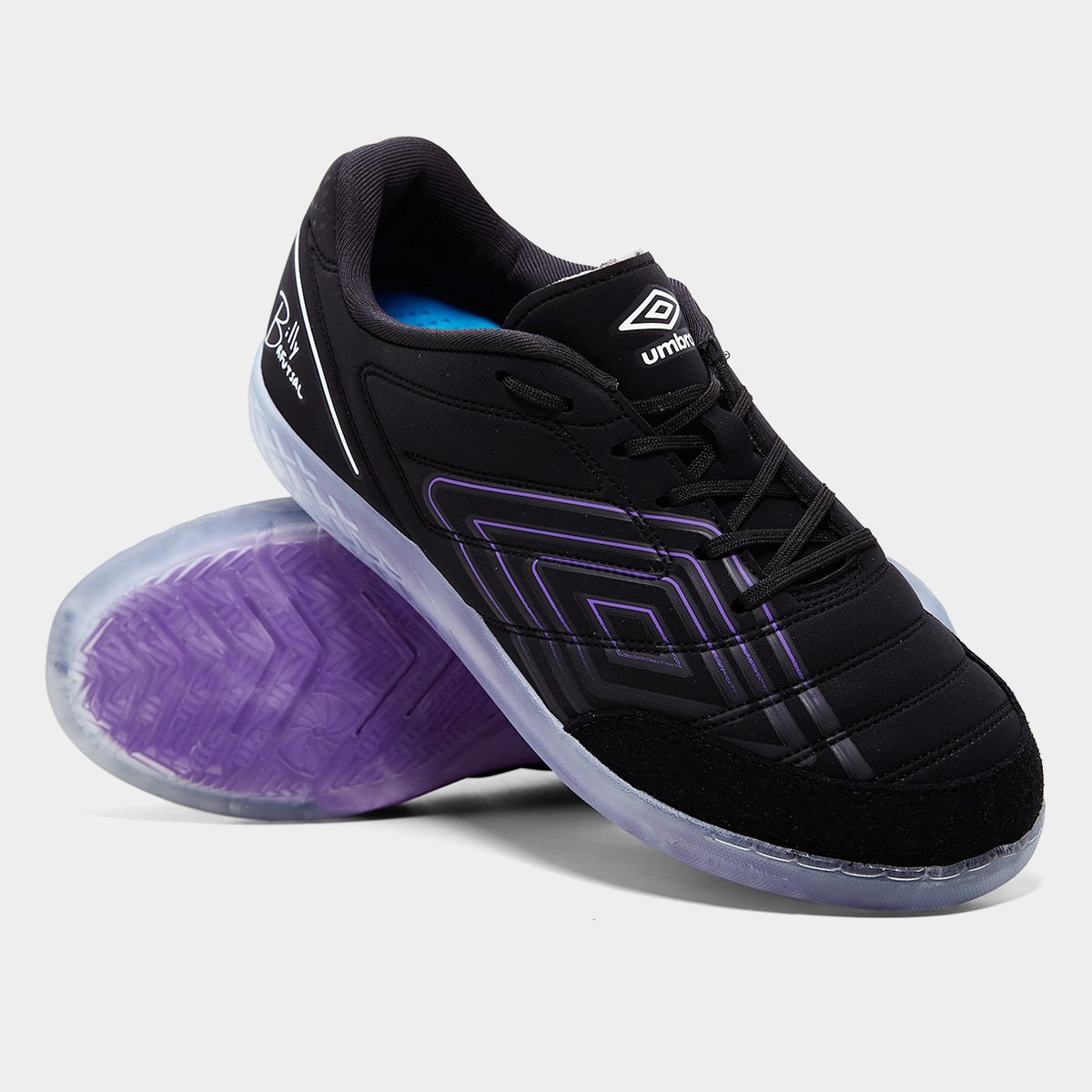 Miniatura Chuteira Futsal Umbro BR Futsal Unissex Preto+Roxo - 37