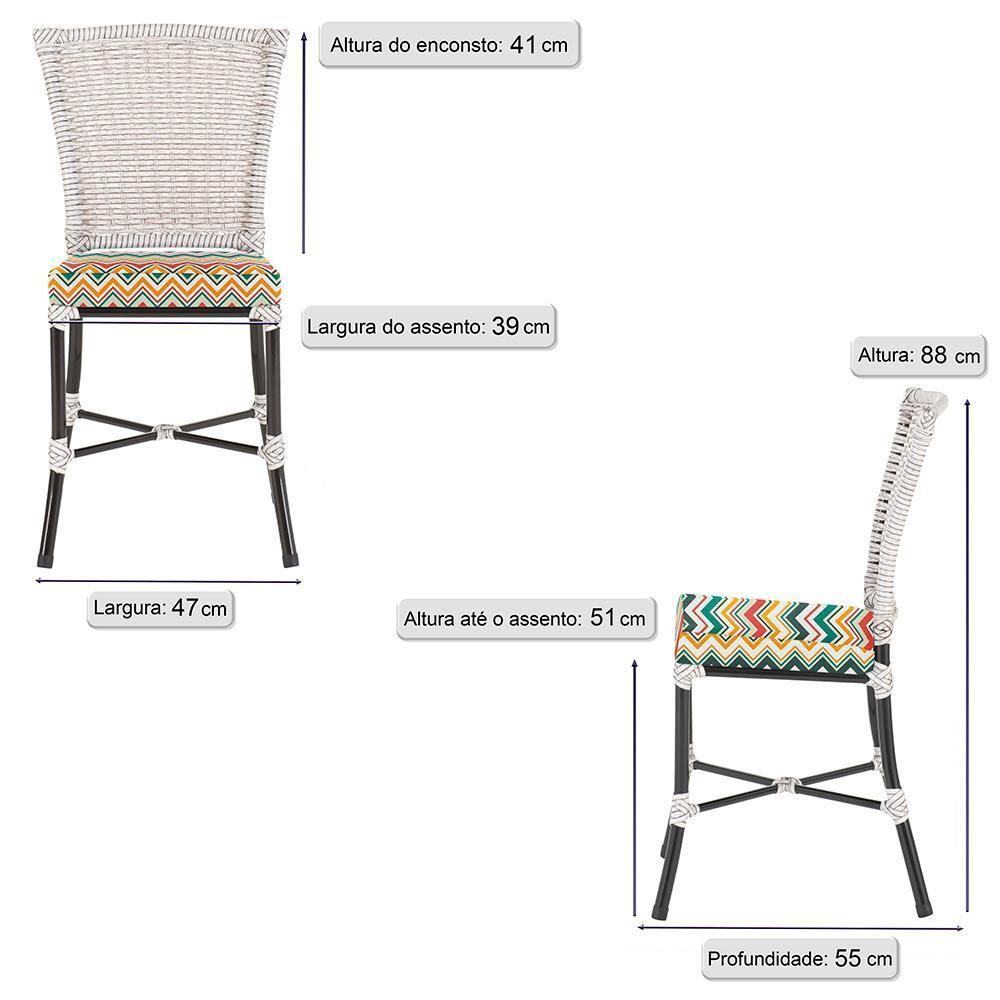 Miniatura Jogo De Cadeiras Para Cozinha - Kit Com 5 Cadeiras Em Aluminio E Fibra Sintetica Turquia Marmore Z35