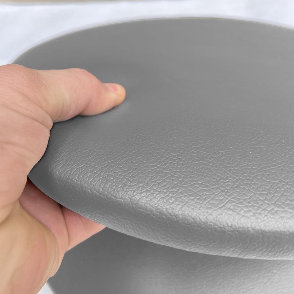 Miniatura Assento Redondo Banqueta Cadeira Corino Cinza 39 Cm