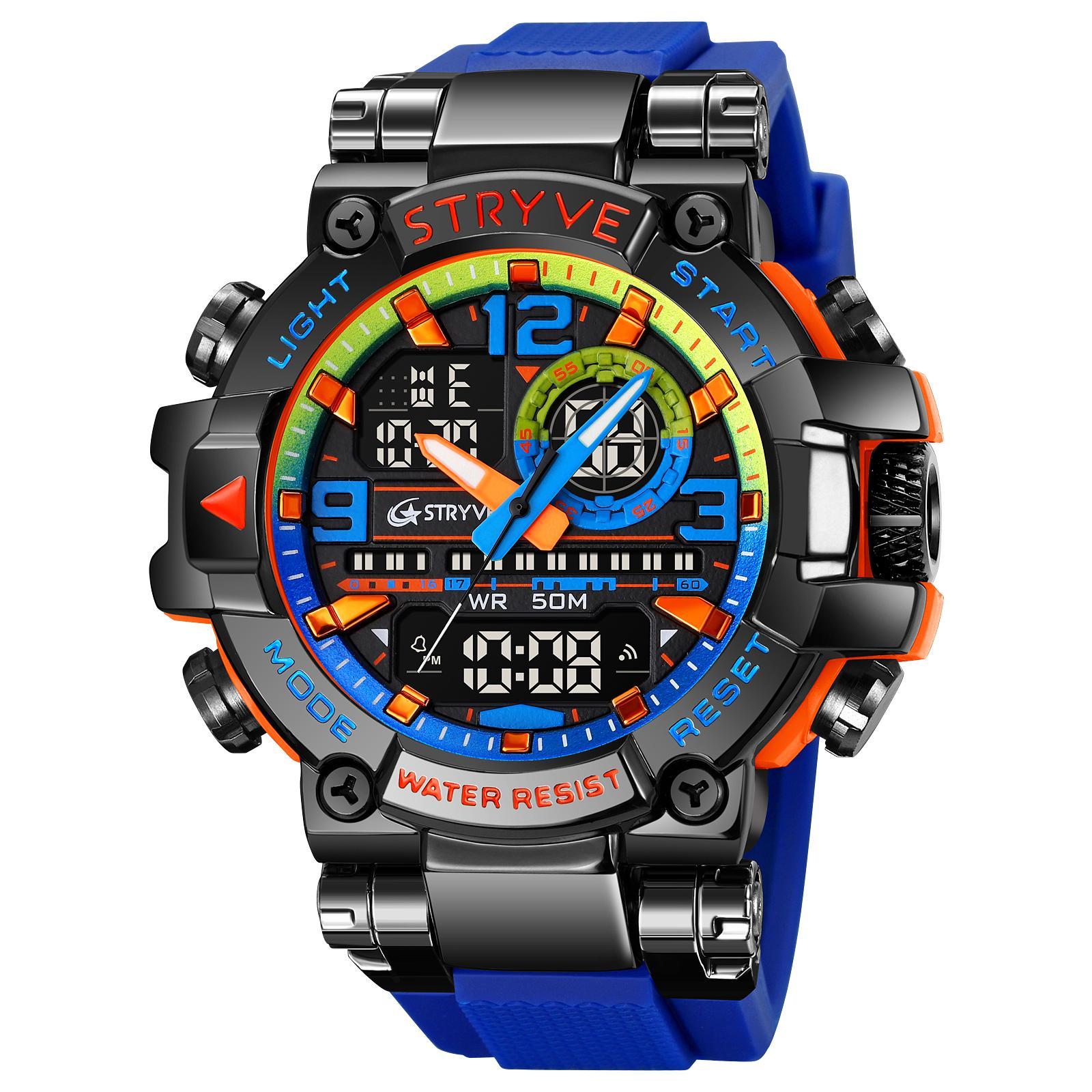 Relógio Masculino Esportivo Stryve 8025 Anadigi Led