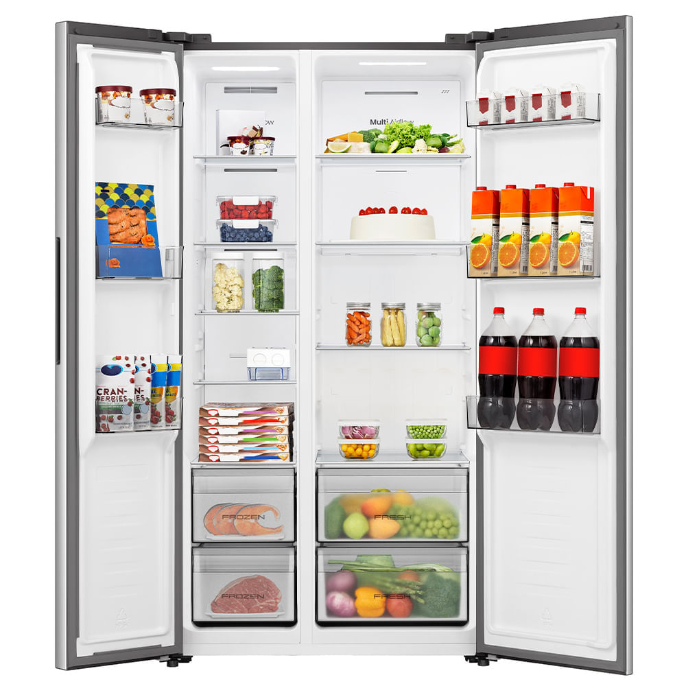 Miniatura Refrigerador Side by Side Hisense Frost Free com 531 Litros Multi Air Flow 2.0 e Super Freezer Inox - RS3P558 110