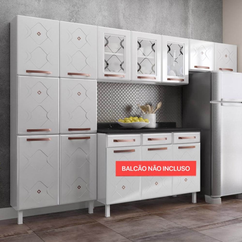 Miniatura Cozinha Compacta de Aço 3 Peças Mirage New Telasul	 Branco