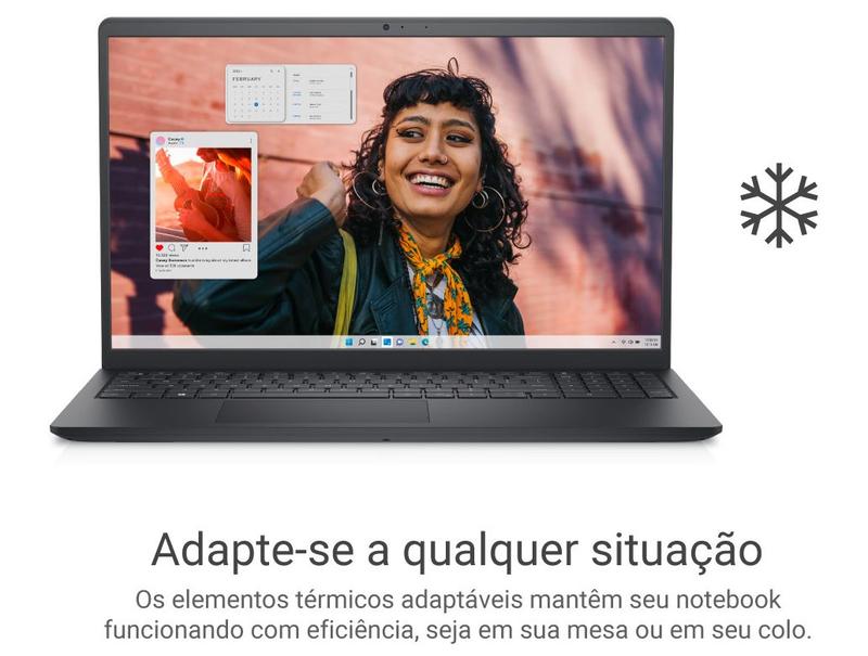 Notebook Dell Inspiron 15 I15-I3100-A15P Intel Core 3 8GB RAM 512GB SSD 15,6" Full HD Windows 11 I15-I3100-A15P Preto