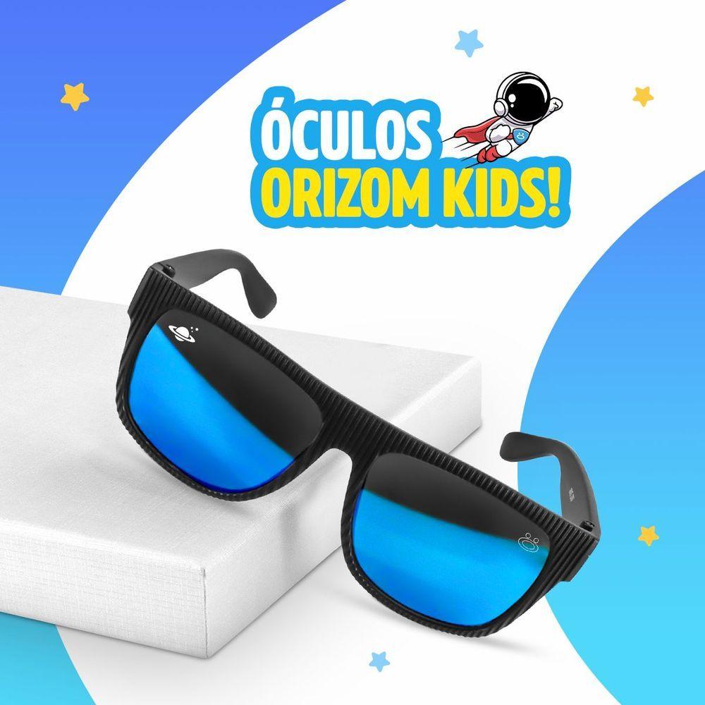 Miniatura Oculos Sol Infantil Criança Vintage Preto Proteção Uv + Case