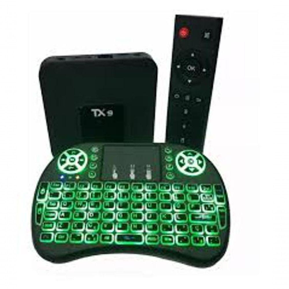 Miniatura Aparelho Smart Tx9 Android 4K 2Gb Ram 32Gb+ Mini Teclado Led