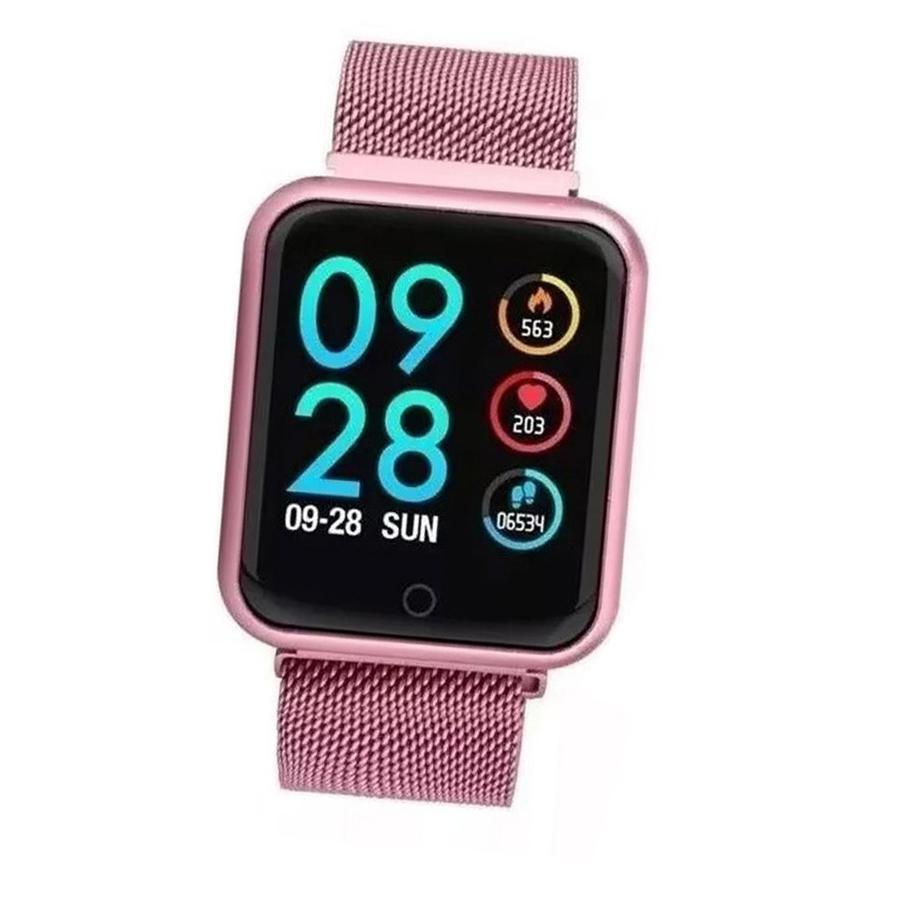 Miniatura Relógio Inteligente Smart P70 Esportivo Cardíaco 2 Pulseiras Bluetooth - Relógio - Esportivo