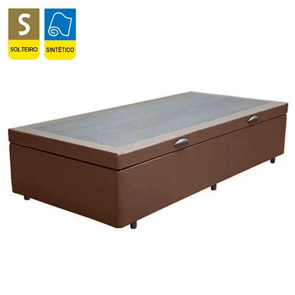 Cama Box Baú Solteiro Sintético Sereneprime Marrom 88x188x44
