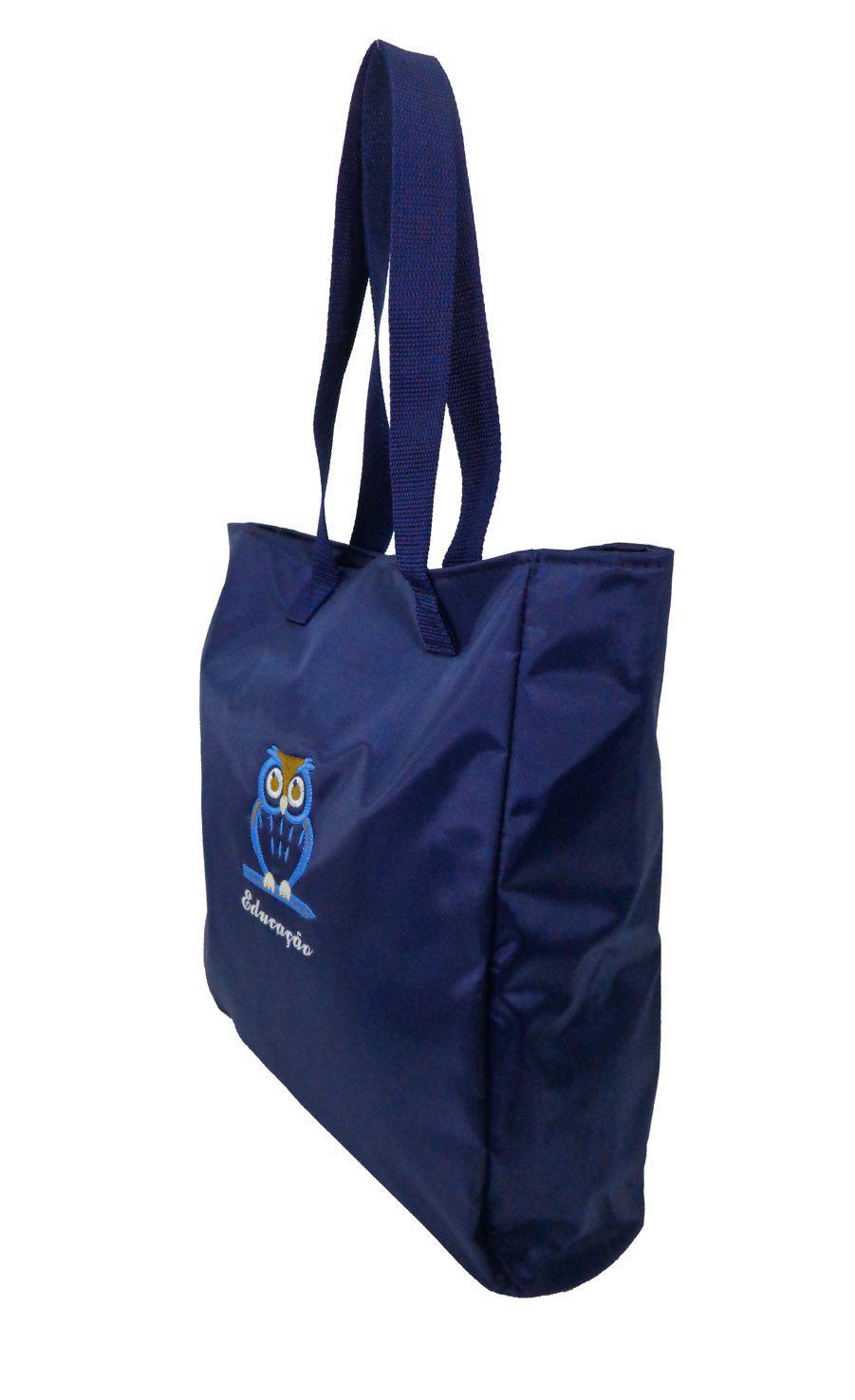 Miniatura Bolsa Tote Professor Estudante Educação Azul Coruja Azul
