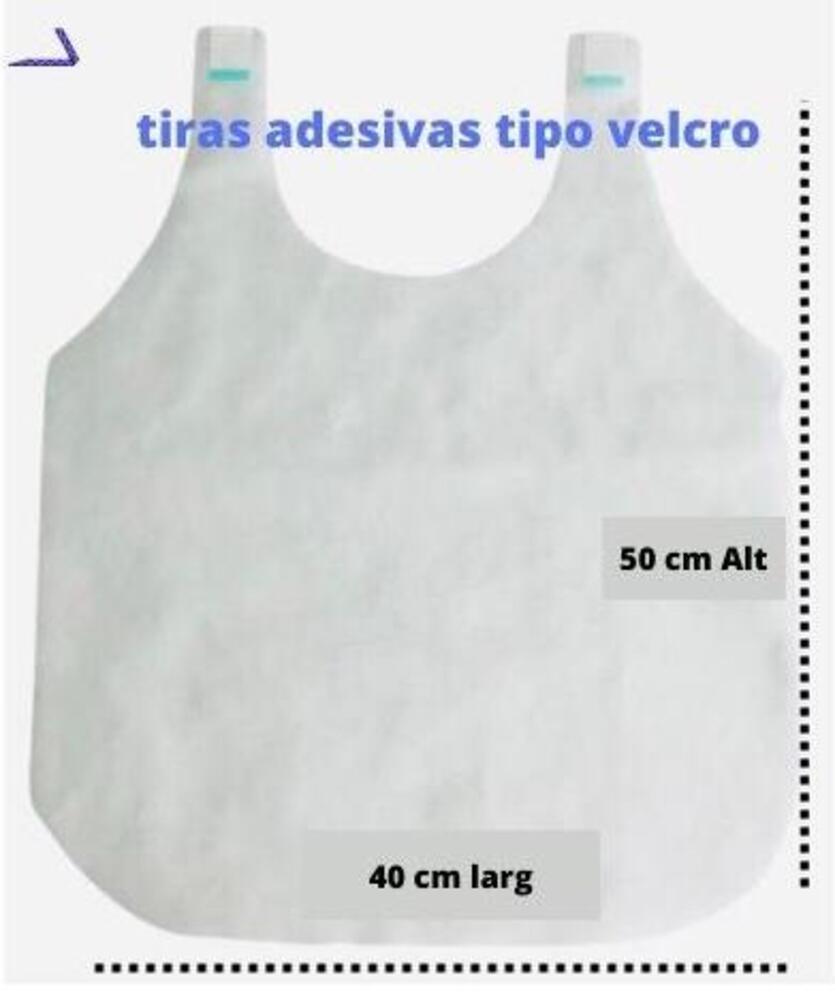 Miniatura Babador Descartável TNT Branco 30g | Restaurante 100 unids