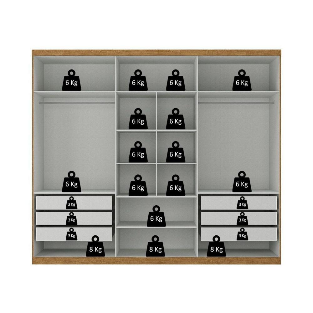 Miniatura Guarda-roupa Casal com Espelho Monte Carlo Cinamomo / Off White