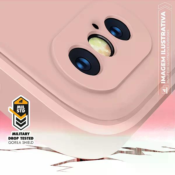 Miniatura Kit Capa Silicon Veloz para Moto Edge 60 + Cordão Rosa