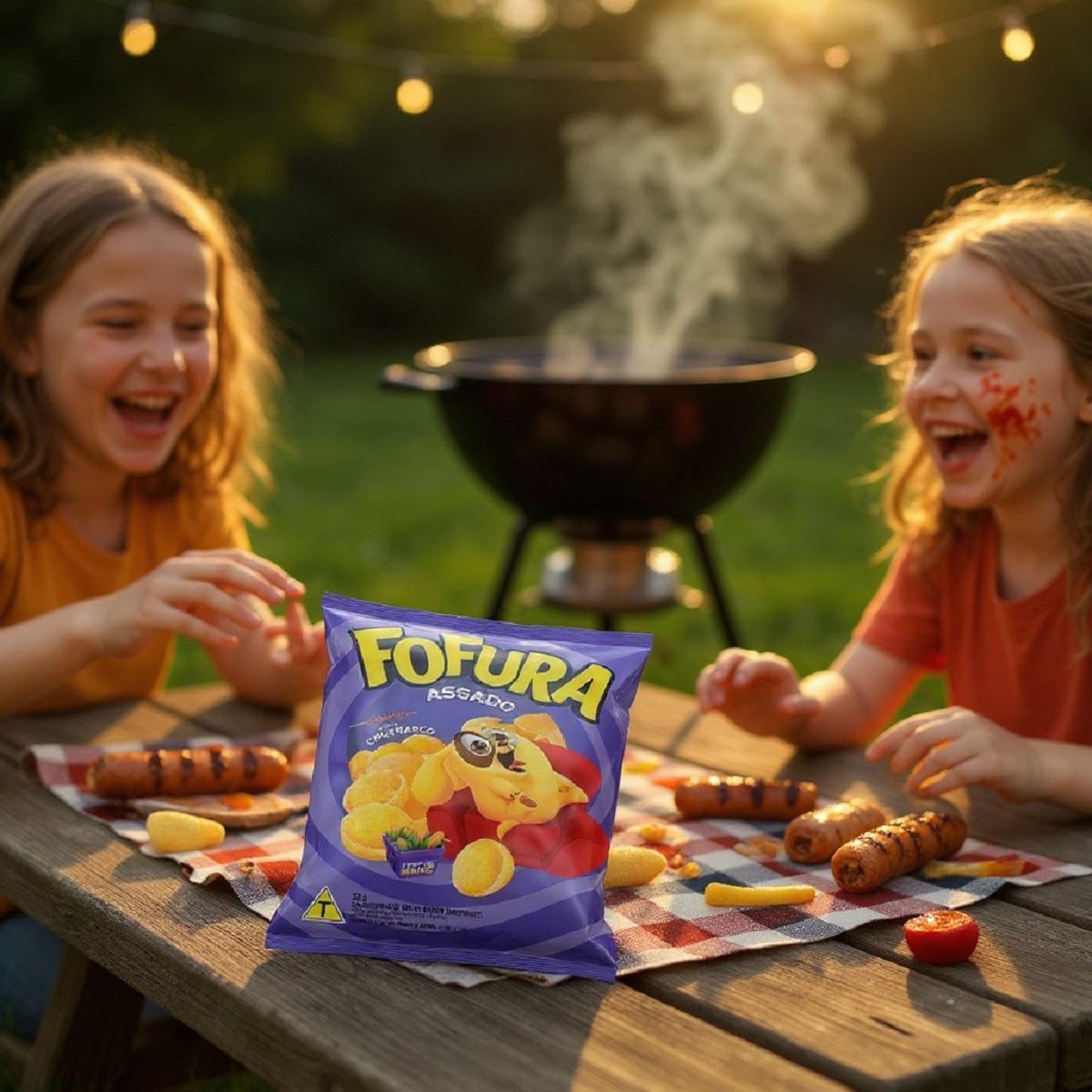 Miniatura Kit 40 Salgadinhos Fofura Sabor Churrasco 35Gr Crocante