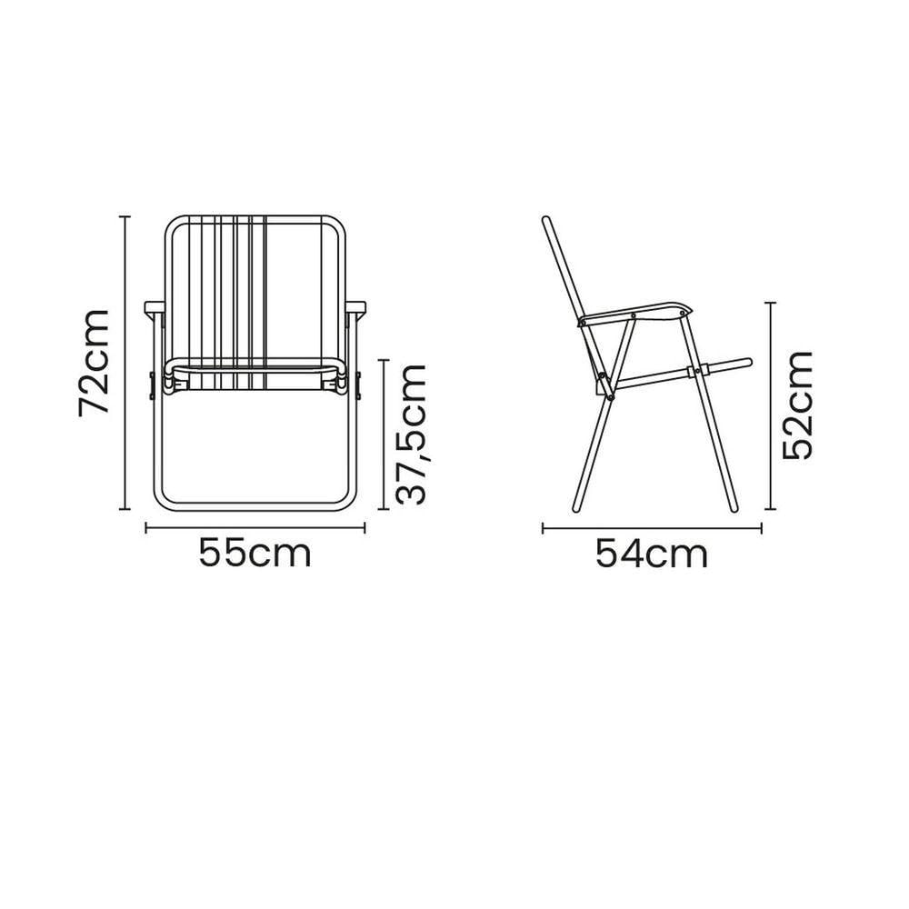 Miniatura Cadeira De Praia Tramontina Samoa Alta Em Alumínio Com Assento Azul Tramontina