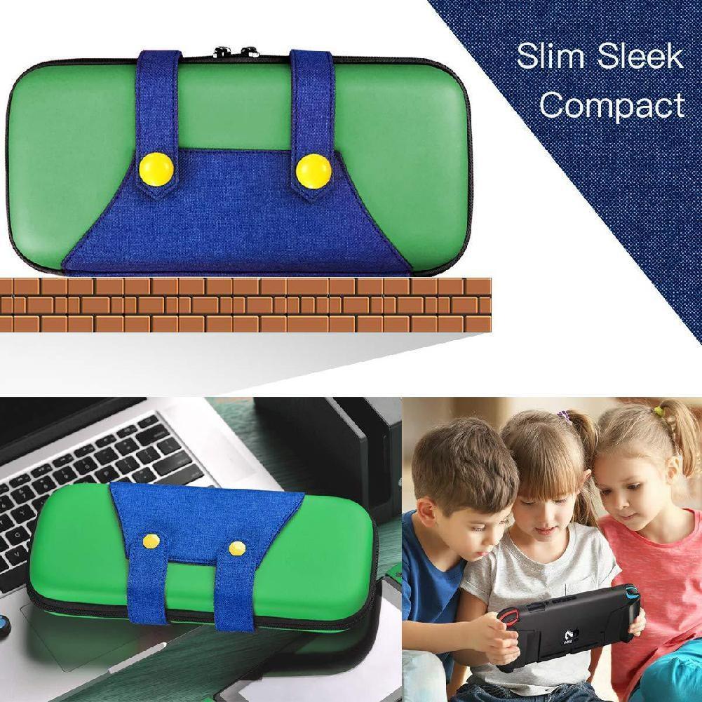 Case Nintendo Switch V1 V2 Luigi + Película Vidro + 4 Grips