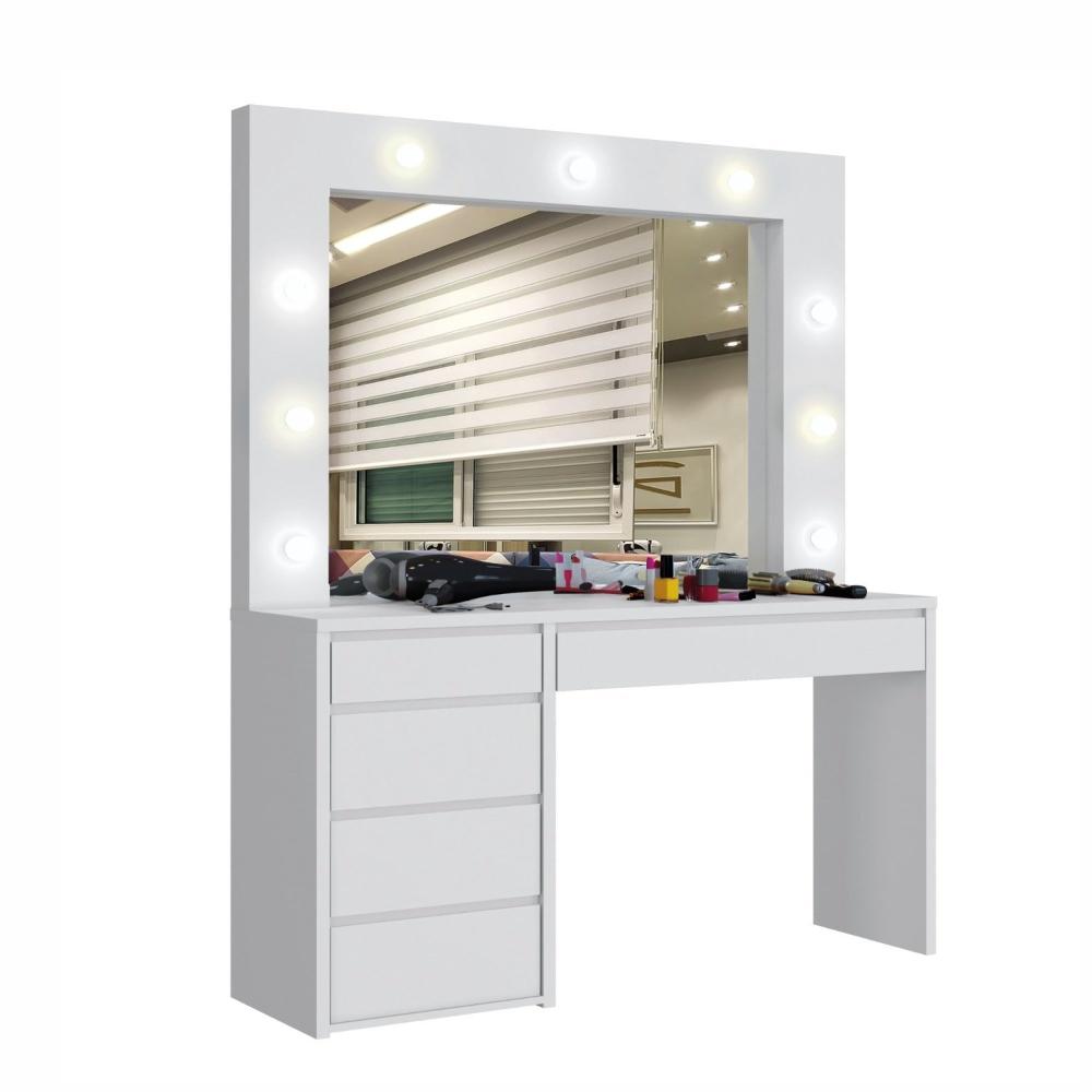 Penteadeira Camarim 184 x 136cm Anne Branco Acetinado