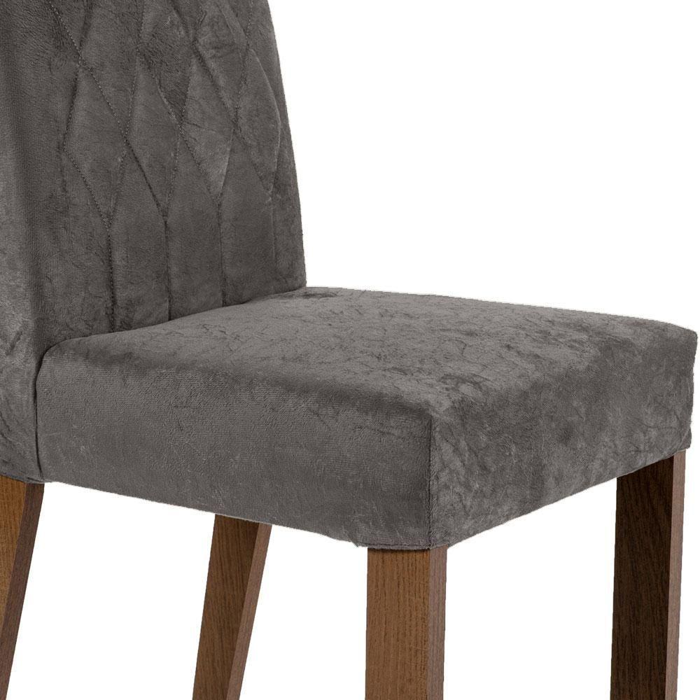 Kit 2 Cadeiras De Jantar 4256 Rustic/silver Madesa Rustic/silver