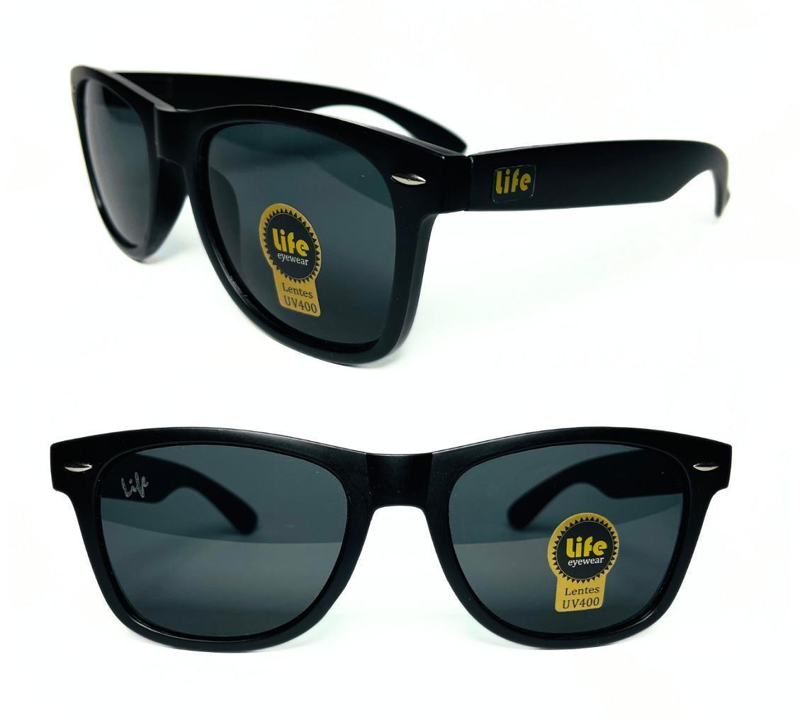 Miniatura Óculos De Sol Life New Way Preto Retangular