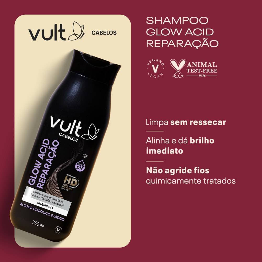 Miniatura Shampoo Vult Hair Glow Acid Repair 350ml