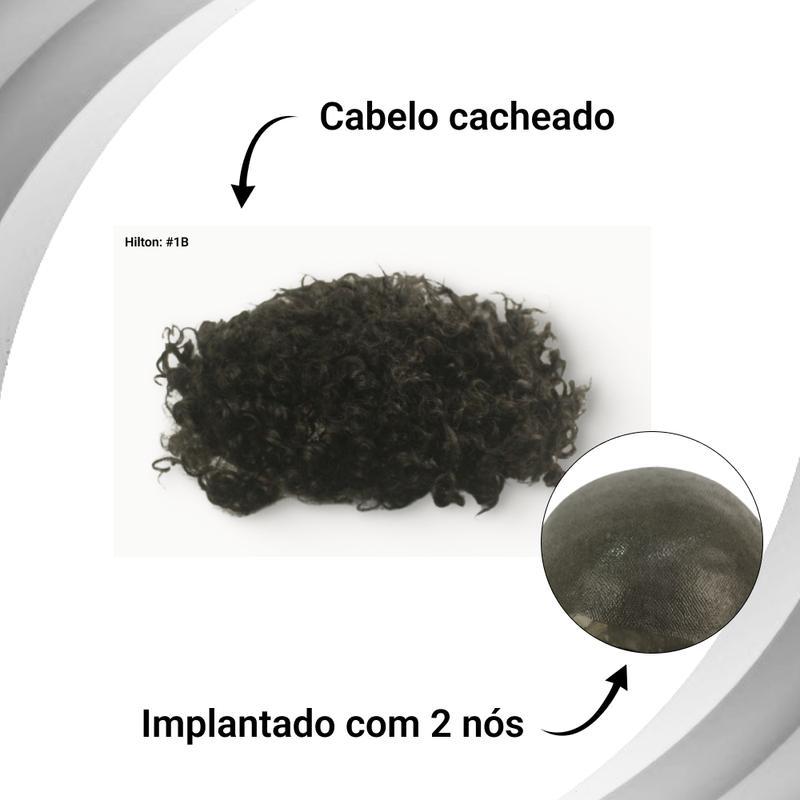Miniatura Protese Capilar Masculina Micropele Cacheada Hilton 15Cl