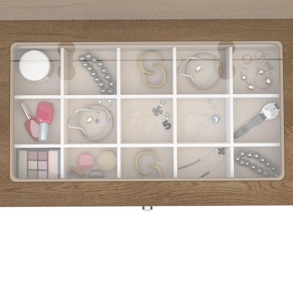 Penteadeira Camarim com Espelho França Off White/Freijó