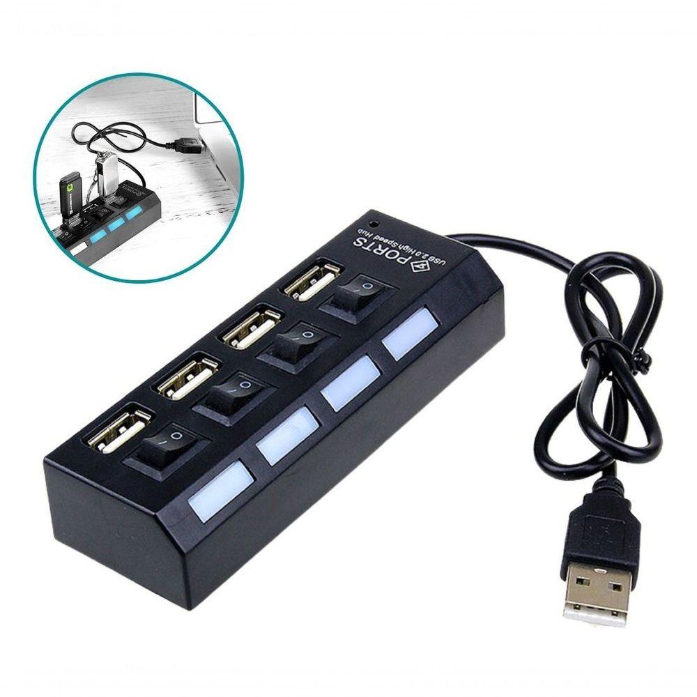 Miniatura Cabo Hub Usb Extensor 2.0 4 Portas High Speed Pendrive Mouse