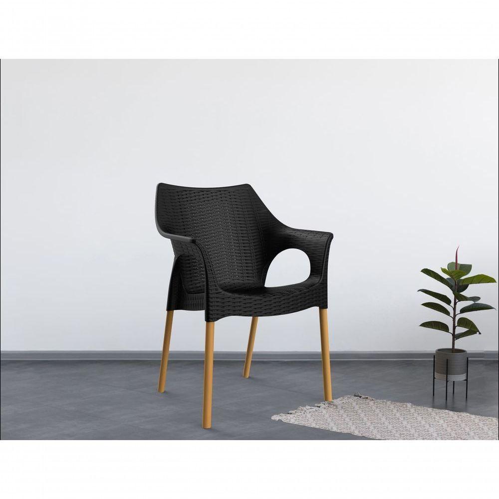 Miniatura Cadeira Relic Wood Cor Preto