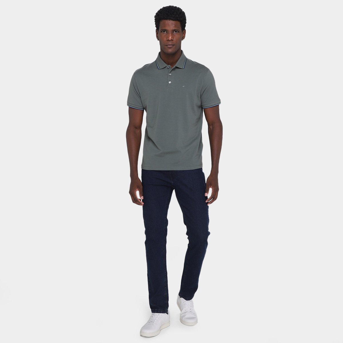 Miniatura Camisa Polo Ellus Masculina Cinza - M