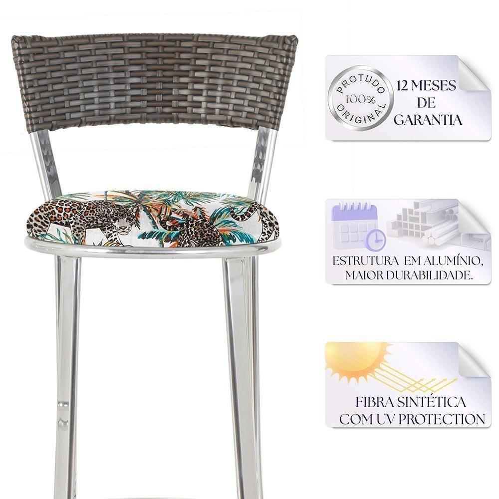 Miniatura Conjunto Com 2 Banquetas Em Alumínio, Fibra Sintética E Impermeável Tc Argila Z27