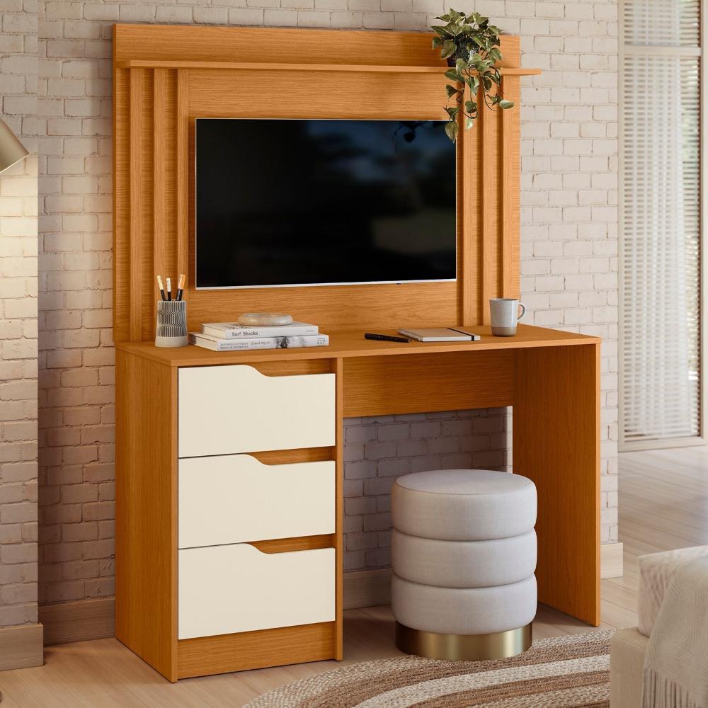 Miniatura Escrivaninha com Painel Doble120x159x46 cm Cinamomo/Off White