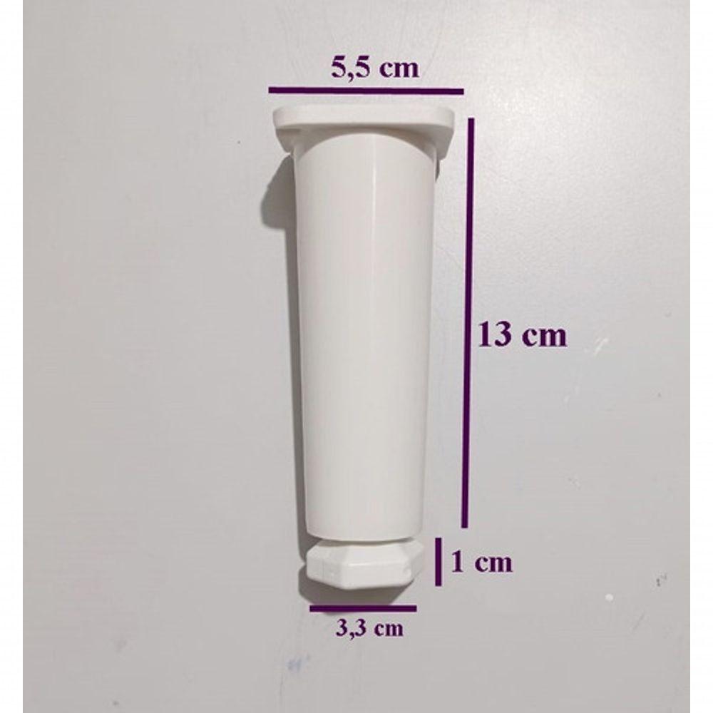 Miniatura Kit Com 5 Pés Para Gabinete De Pia Armário Balcão 14cm Regulável Geli Branco