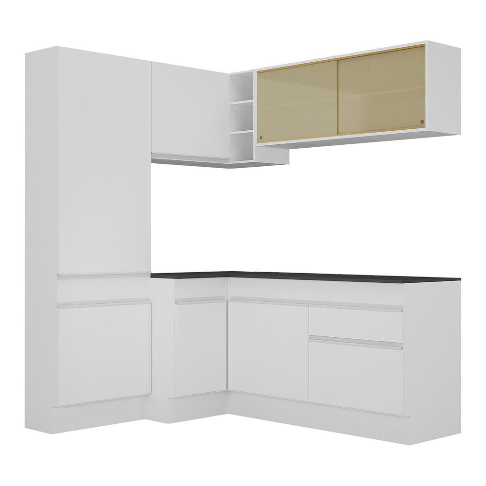 Miniatura Armário Cozinha Completa de Canto Veneza Multimóveis V2089 Branco