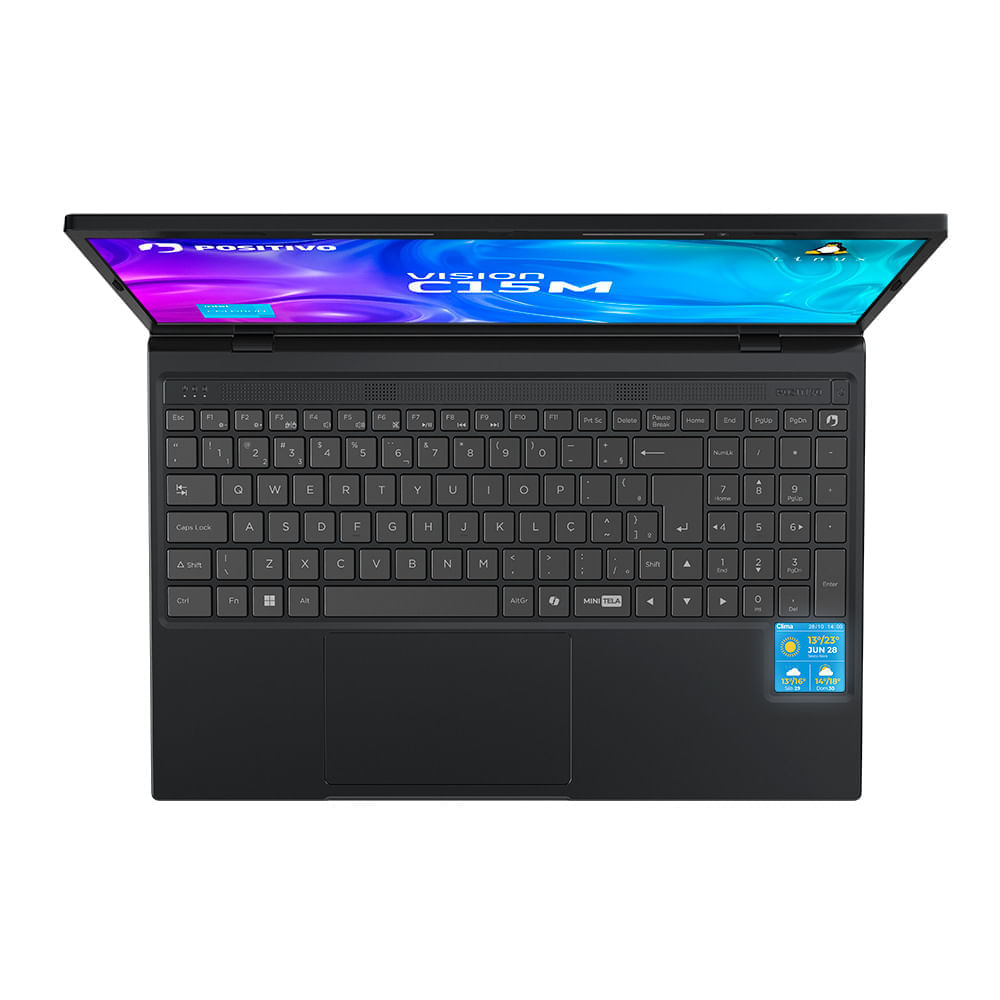 Miniatura Notebook Positivo Vision C15M Intel® Celeron® N4500 Linux 8GB RAM 256GB eMMC 15.6" Full  HD IPS – Minitela - Cinza