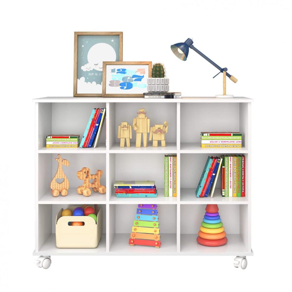 Miniatura Nicho Organizador com 3 Gavetas Qmovi Branco/Colorido