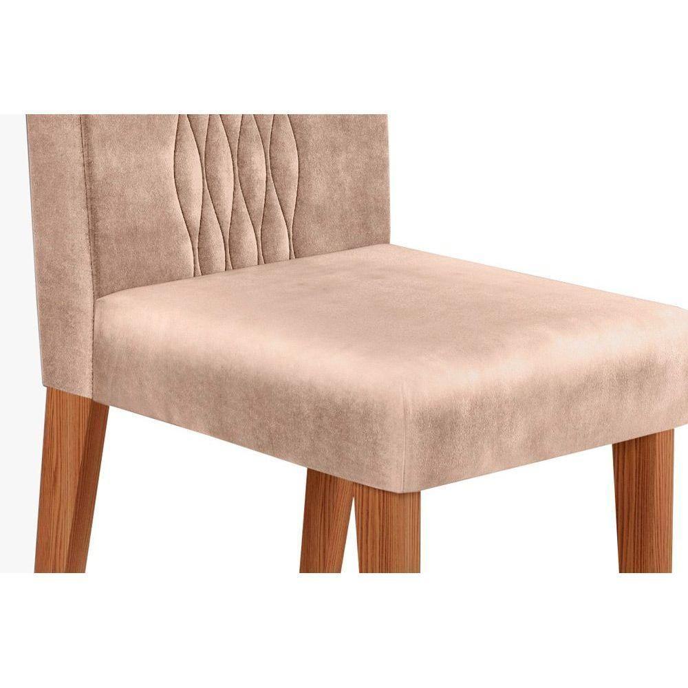 Cadeira Sala De Jantar Lia Kit 2 Un Freijó-linho Saara - Dj Móveis