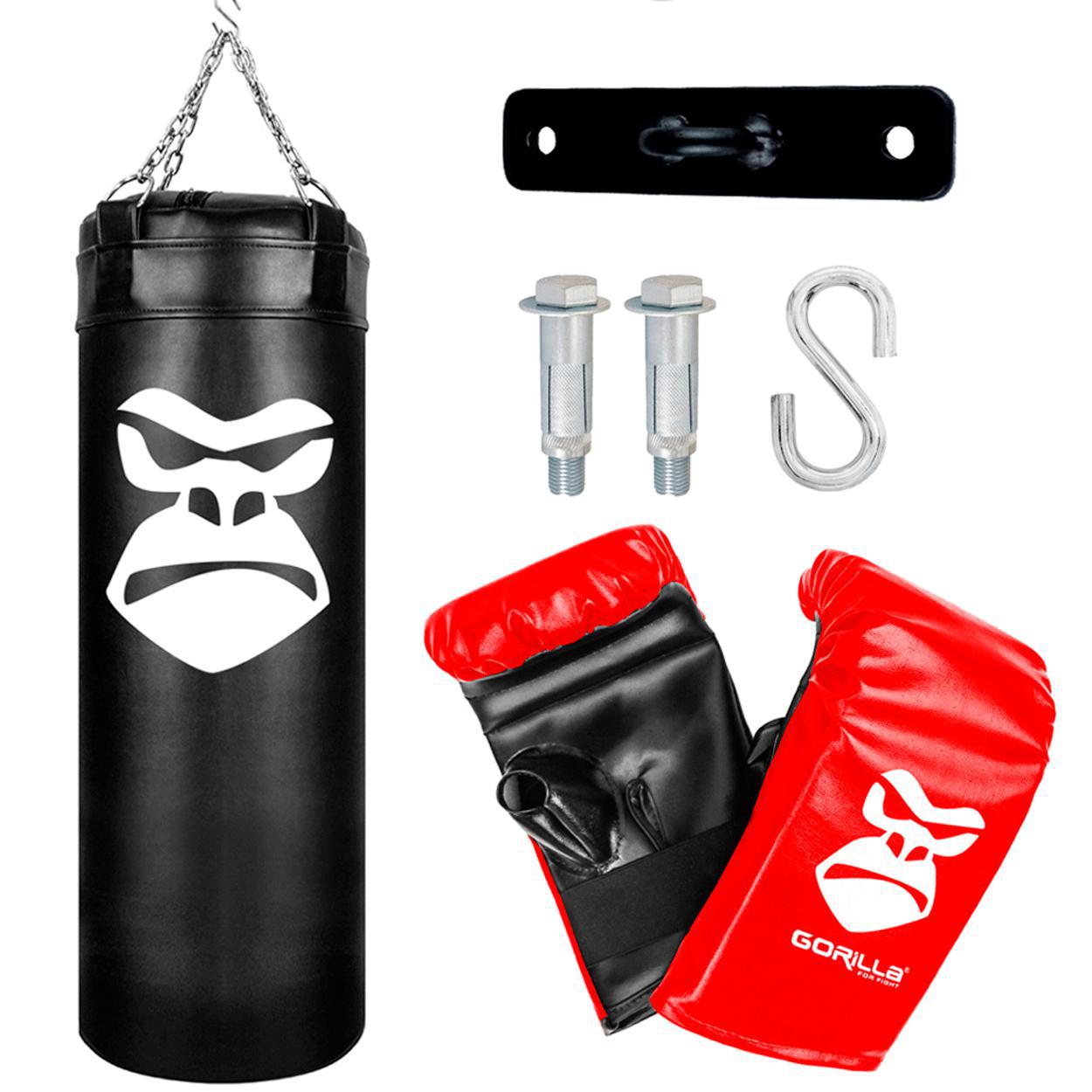 Miniatura Saco Pancada Profissional 100 Cm + Luva + Suporte - Gorilla