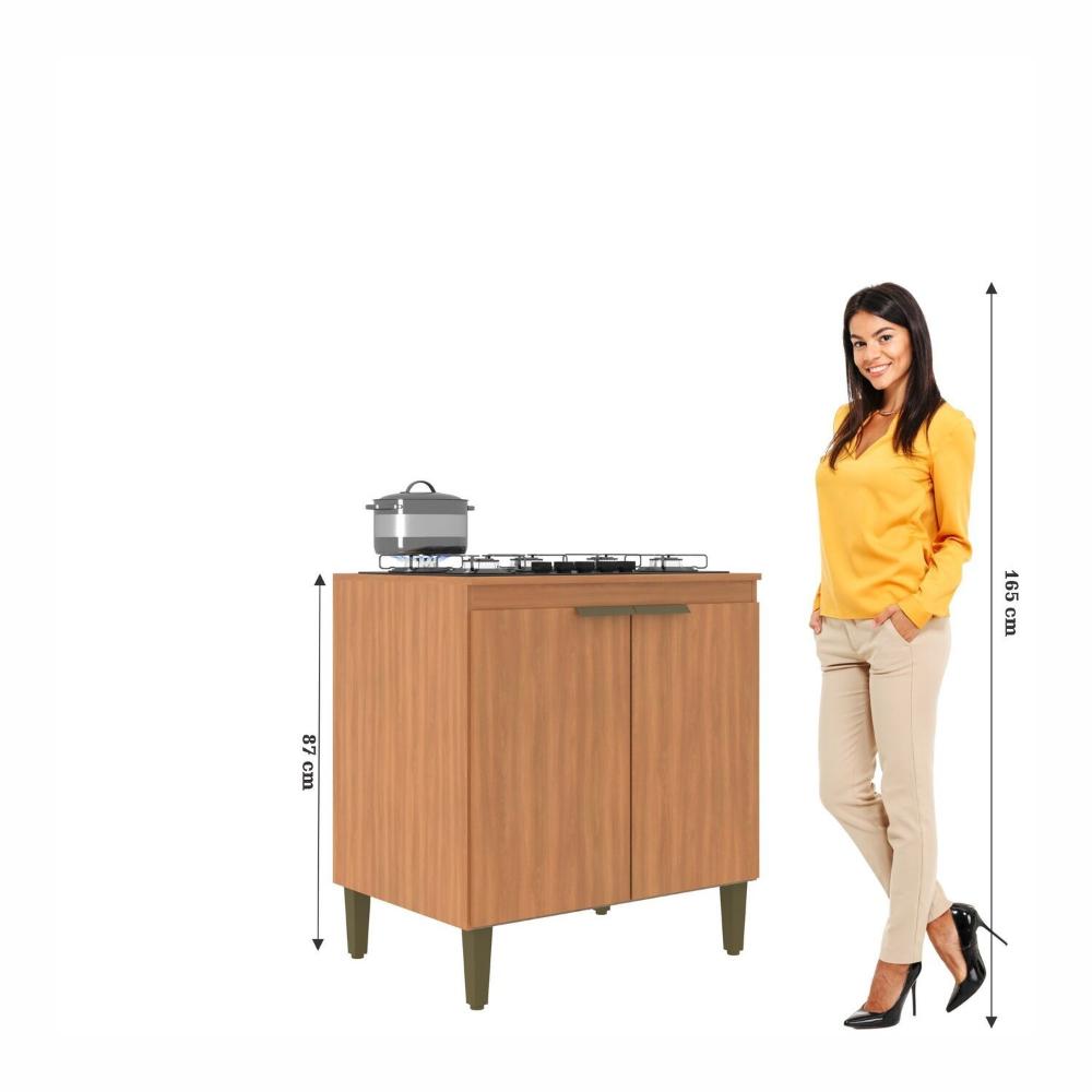 Miniatura Balcao Cooktop 80 Cm 5 Bocas 80 Cm X 53cm X 87cm Freijó