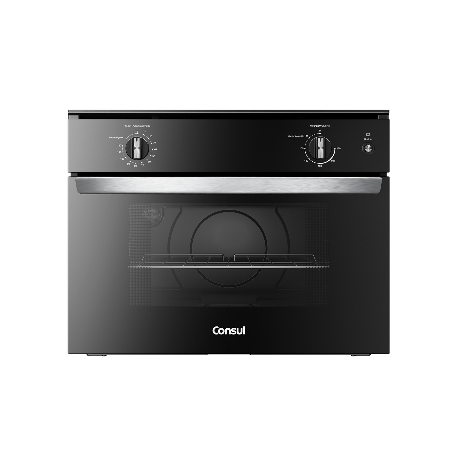 Miniatura Forno de Embutir Elétrico 47 litros Consul Preto com Timer e Função Gratinar - COB47BE 110V