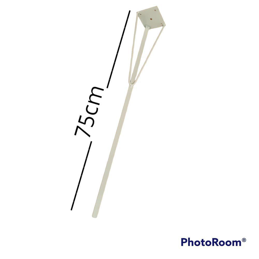 Kit 3 Hairpin Legs Para Mesa Industrial Hairpin Legs 75cm Branco Medcombo