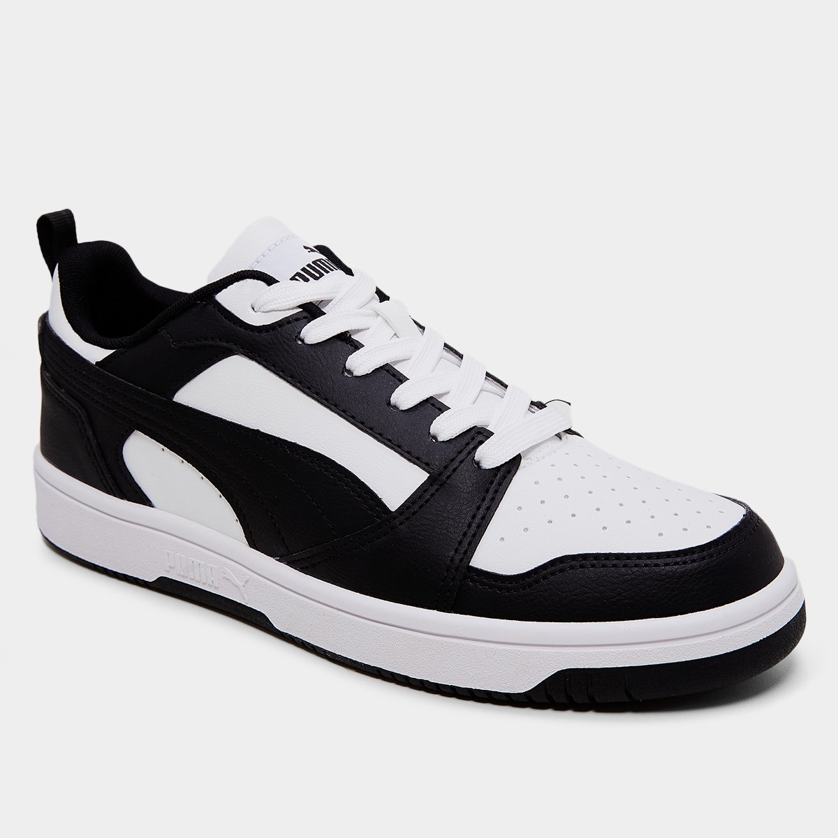 Miniatura Tênis Puma Rebound V6 Low Branco+Preto - 38