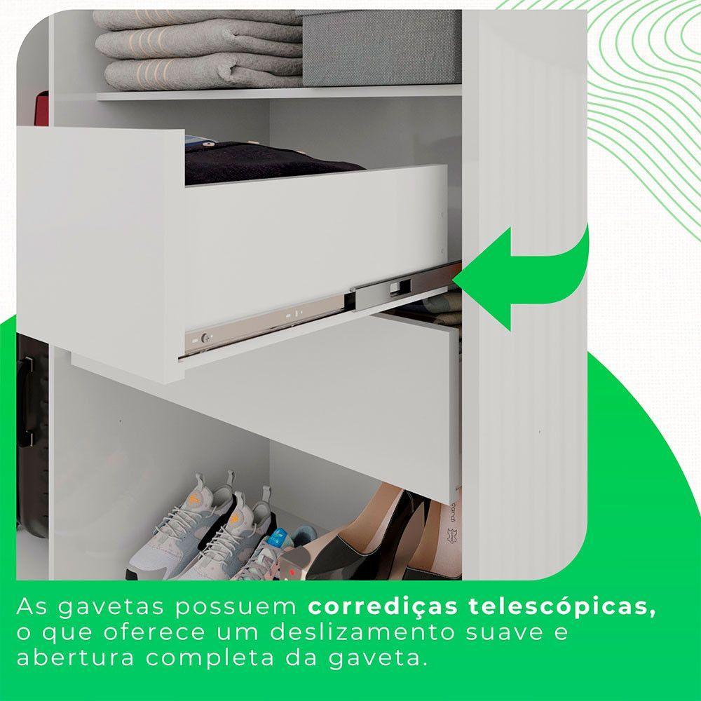Miniatura Guarda-roupa Casal Com Pé 6 Portas 2 Gavetas Recife Sallêto Branco