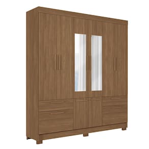 Miniatura Guarda-Roupa Casal Santos Andirá Curitiba com 8 Portas, 4 Gavetas e 5 Prateleiras – 194,4cm de largura Jatoba