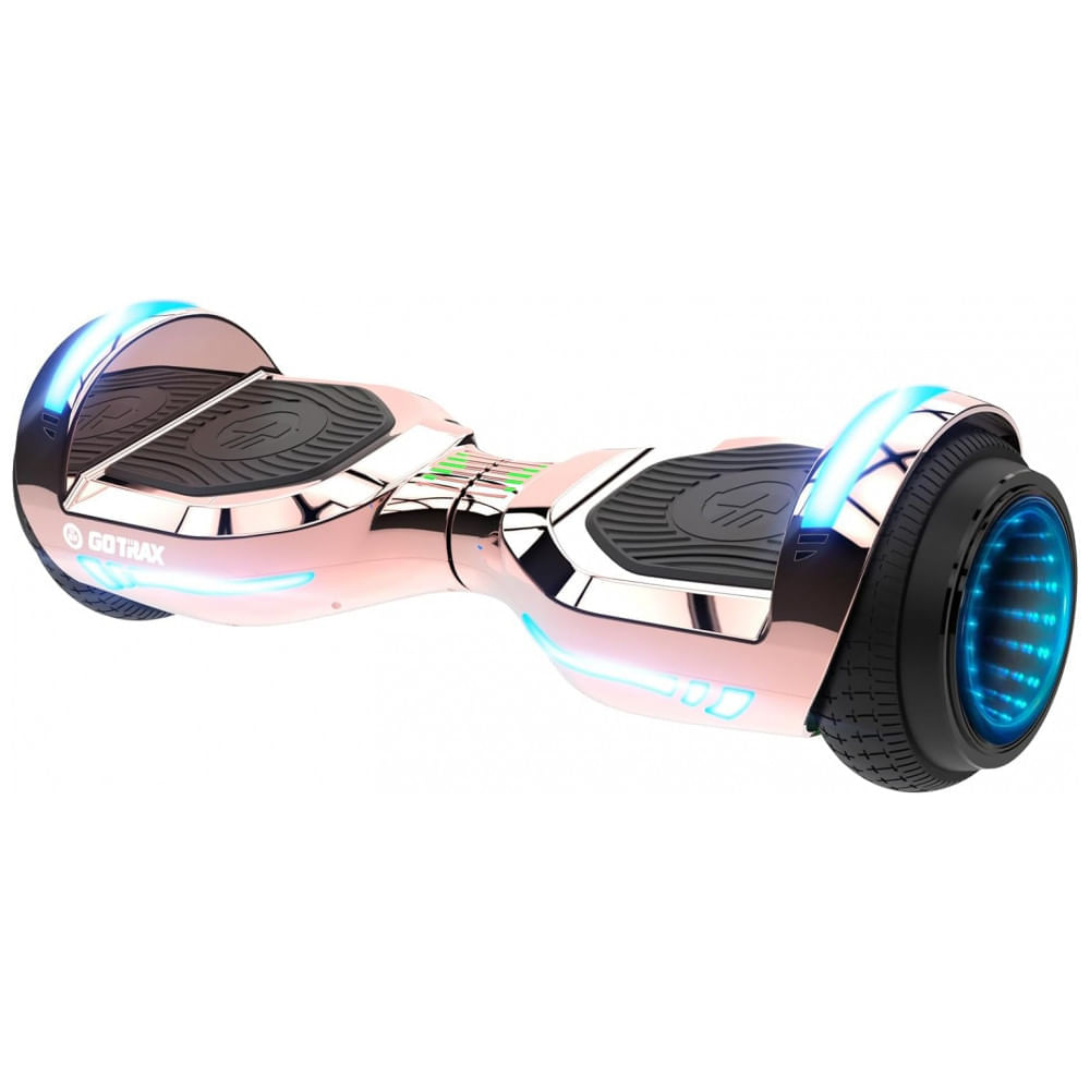 Miniatura Hoverboard Elétrico com Alto Falante, Auto Equilíbrio, Luz Led, Alcance de 9 km, h, 200W, Gotrax, Rosa