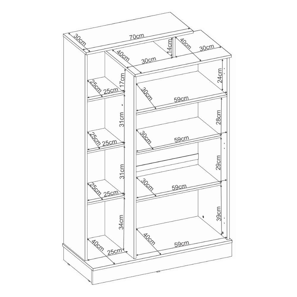 Miniatura Armário Multiuso Com Chave Elite Amendola/off White Demóbile