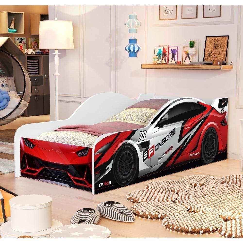 Miniatura Cama Carro Rally Solteiro Vermelho Full