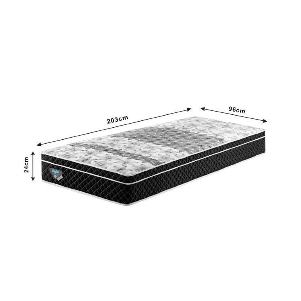 Bicama Box Solteiro King com Colchão Gran Sleep Ecoflex Molas Verticoil Suede 96x203cm Marrom